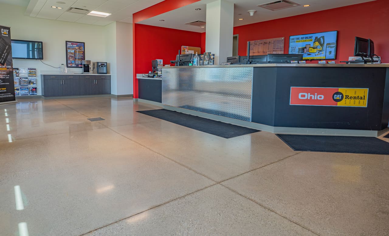 Ohio CAT Parts Showroom — completed concrete floor by Precision ProFloor